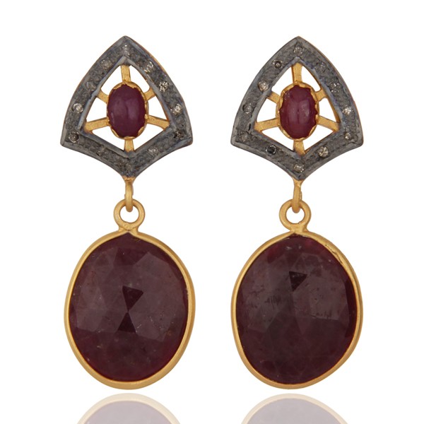 Burgundy Wine Vintage Style Earrings