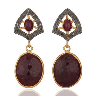 Burgundy Wine Vintage Style Earrings