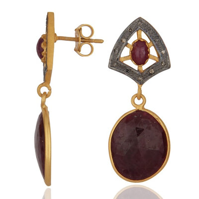 Burgundy Wine Vintage Style Earrings