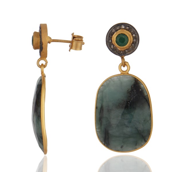 Mystical Stone Vintage Gold Earrings