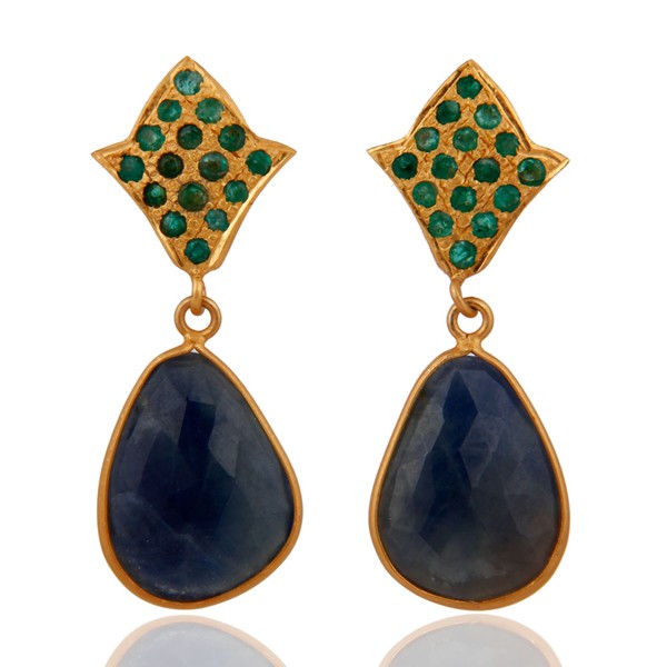 Stunning Sapphire Vintage Bridal Earrings