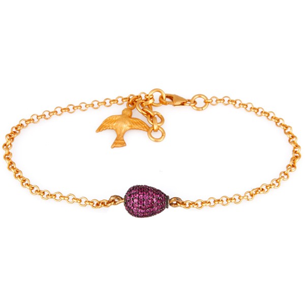 Soaring Ruby Vintage Gold Bracelet