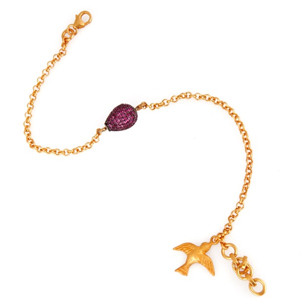 Soaring Ruby Vintage Gold Bracelet