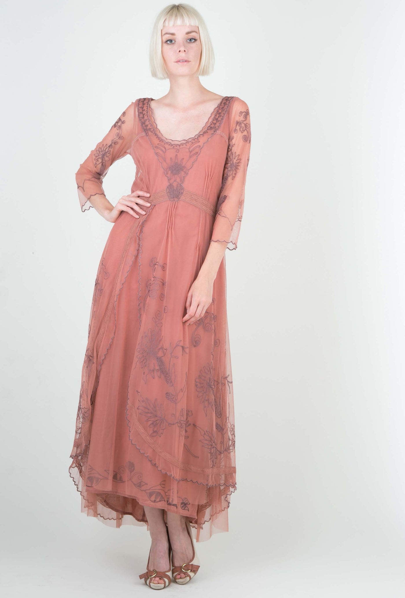 Downton Abbey Tea Party Gown in Cinnamon by Nataya