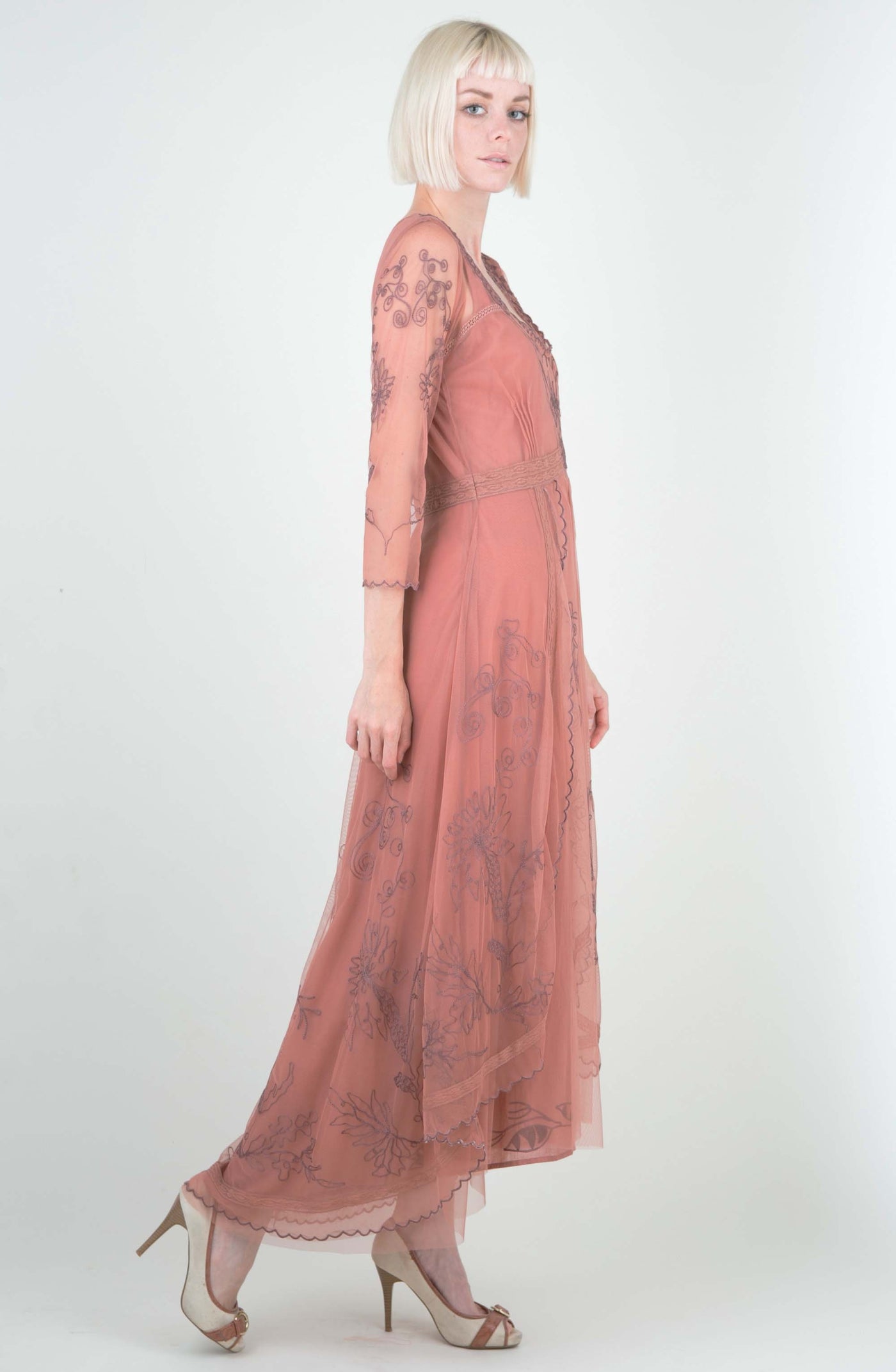 Downton Abbey Tea Party Gown in Cinnamon by Nataya