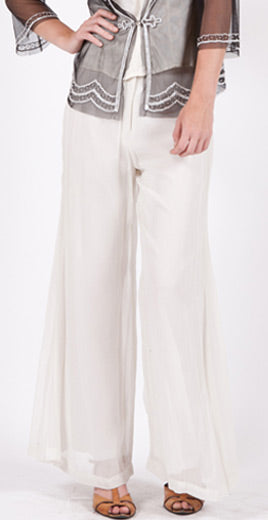 Ivory Palazzo Pants Nataya B-74