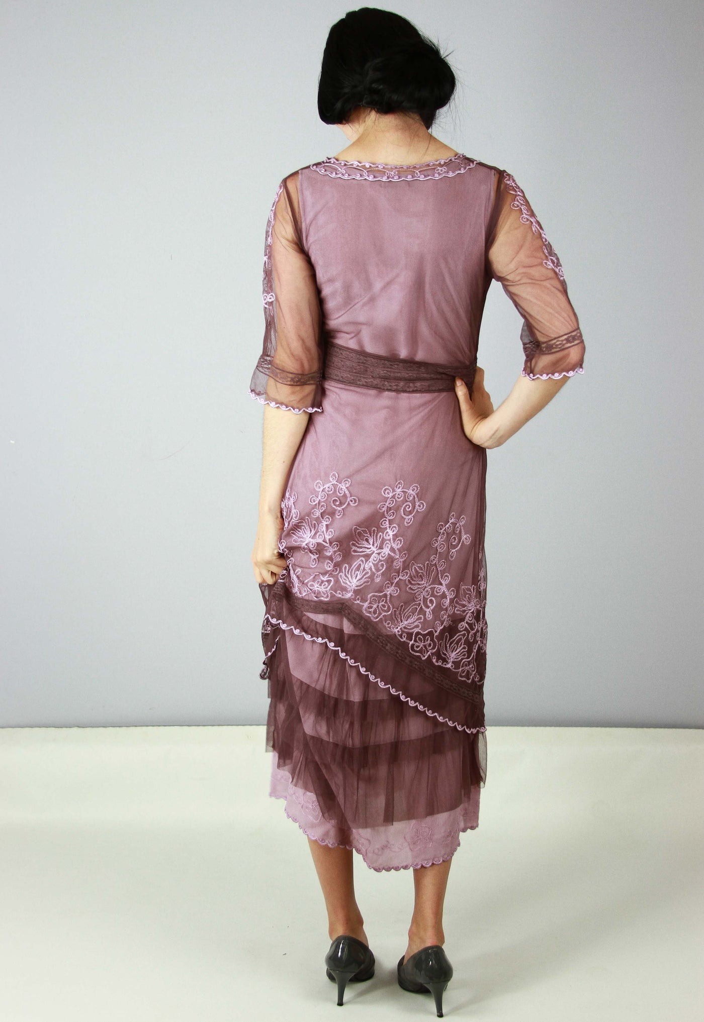 Titanic Tea Length Dress in Mauve