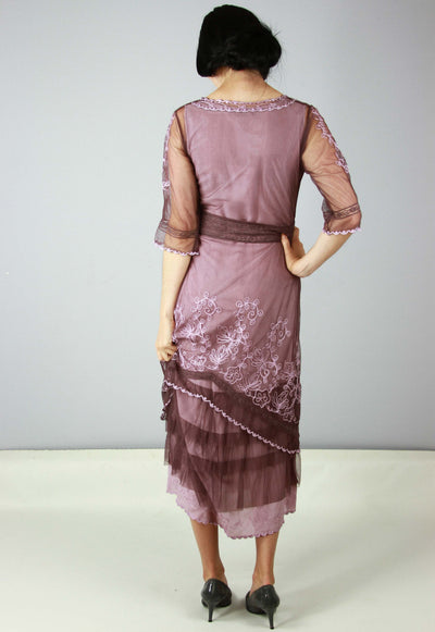 Titanic Tea Length Dress in Mauve