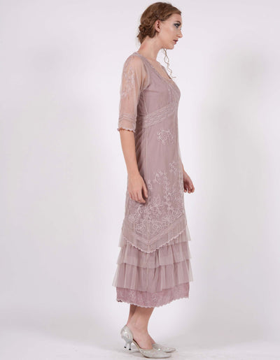 AL-2101 Titanic Tea Length Dress in Amethyst