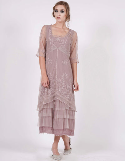 AL-2101 Titanic Tea Length Dress in Amethyst