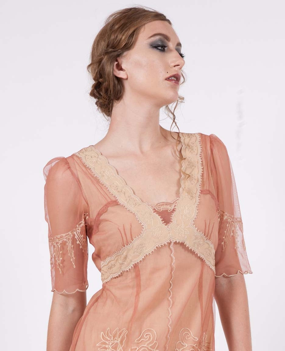 40007 New Vintage Titanic Dress in Rose/Gold