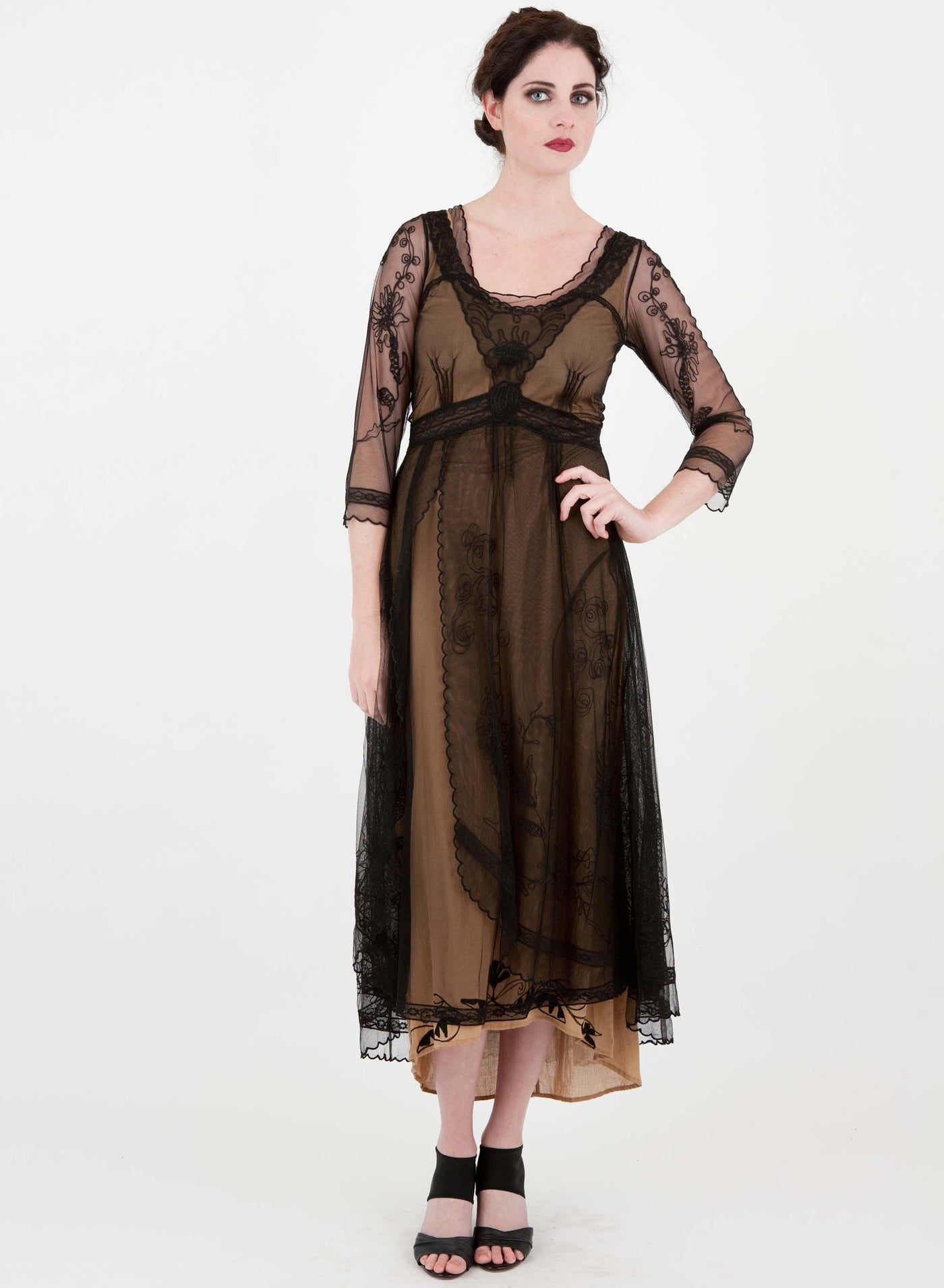 Nataya 40163 Downton Abbey Tea Party Gown Black