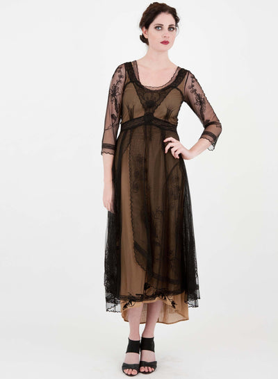 Nataya 40163 Downton Abbey Tea Party Gown Black