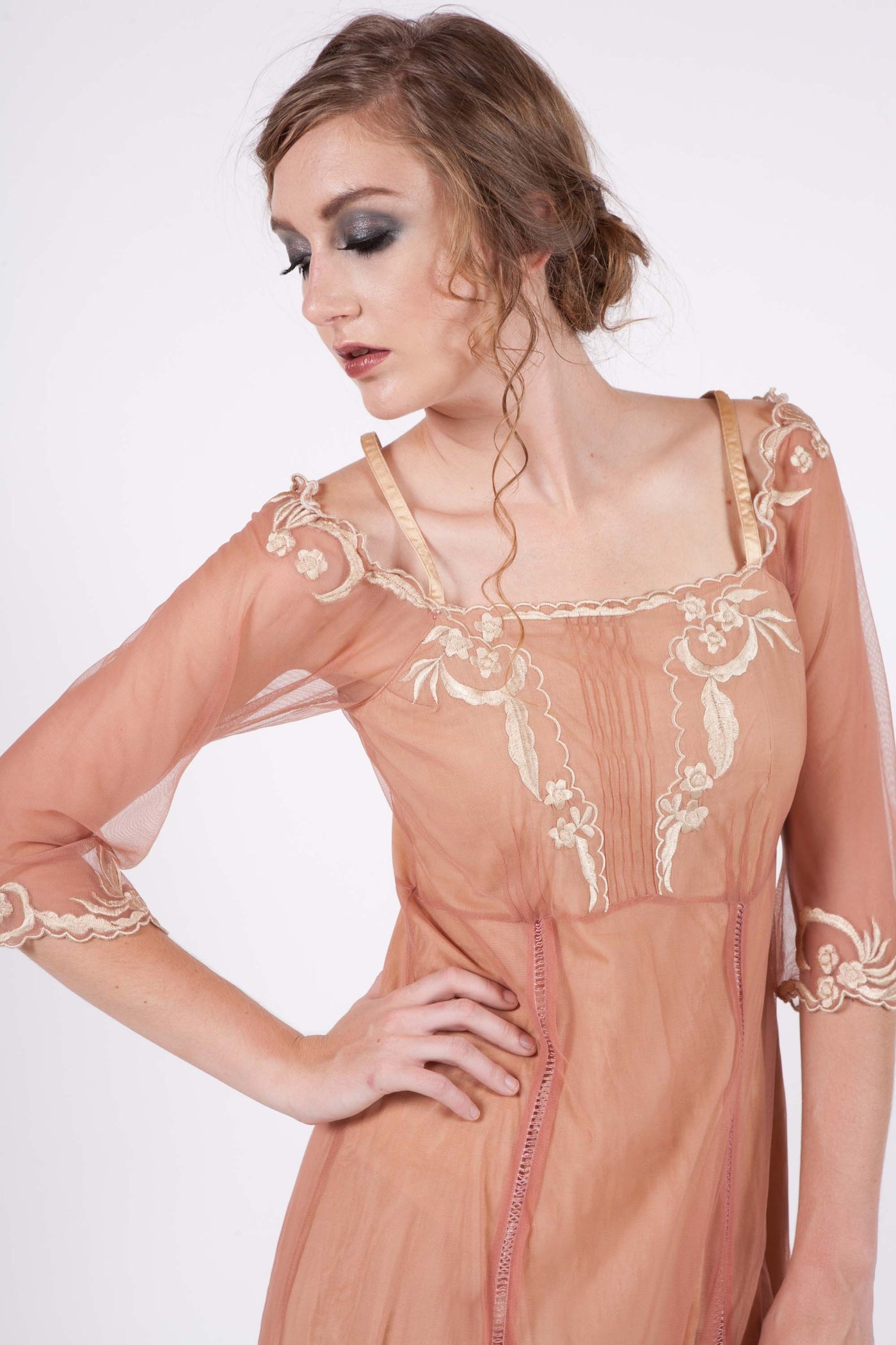 40147 Rose/Gold Tulle Empress Nataya Dress