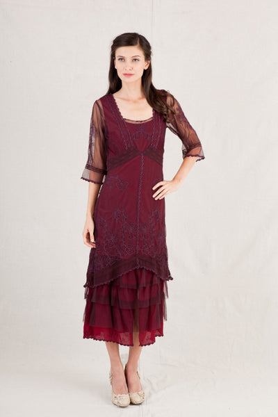 Nataya Titanic Tea Dress AL-2101 in Plum