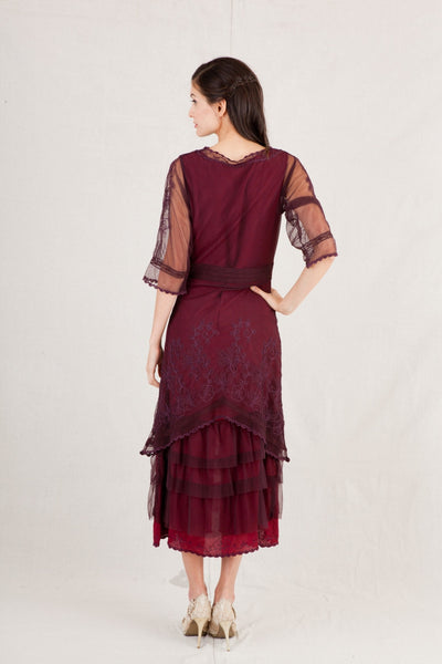 Nataya Titanic Tea Dress AL-2101 in Plum