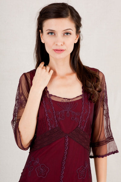 Nataya Titanic Tea Dress AL-2101 in Plum
