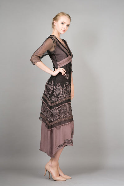 5901 Vintage Titanic Dress in Black/Coco