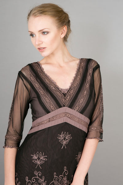 5901 Vintage Titanic Dress in Black/Coco