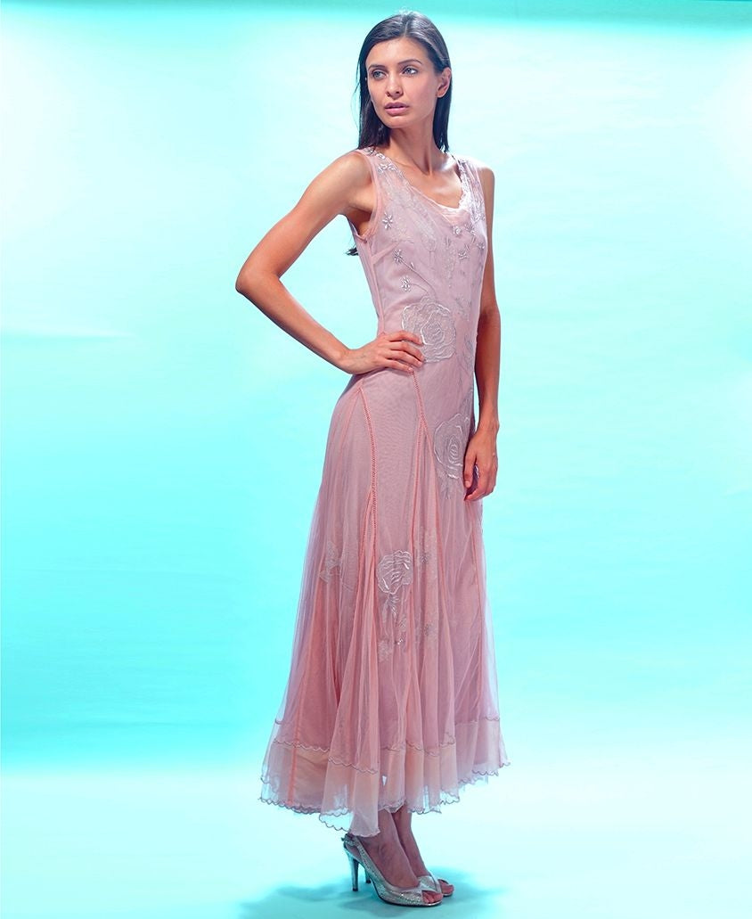 Amazing Grace Edwardian Wedding Dress in Pink by Nataya