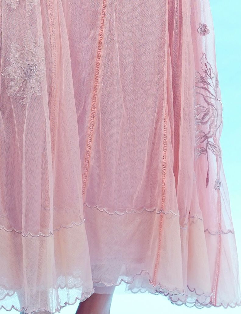 Amazing Grace Edwardian Wedding Dress in Pink by Nataya