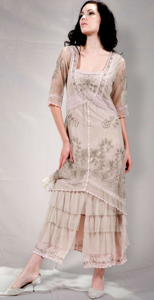 AL-2101 Titanic Tea Length Dress in Sage-Lavender - SOLD OUT