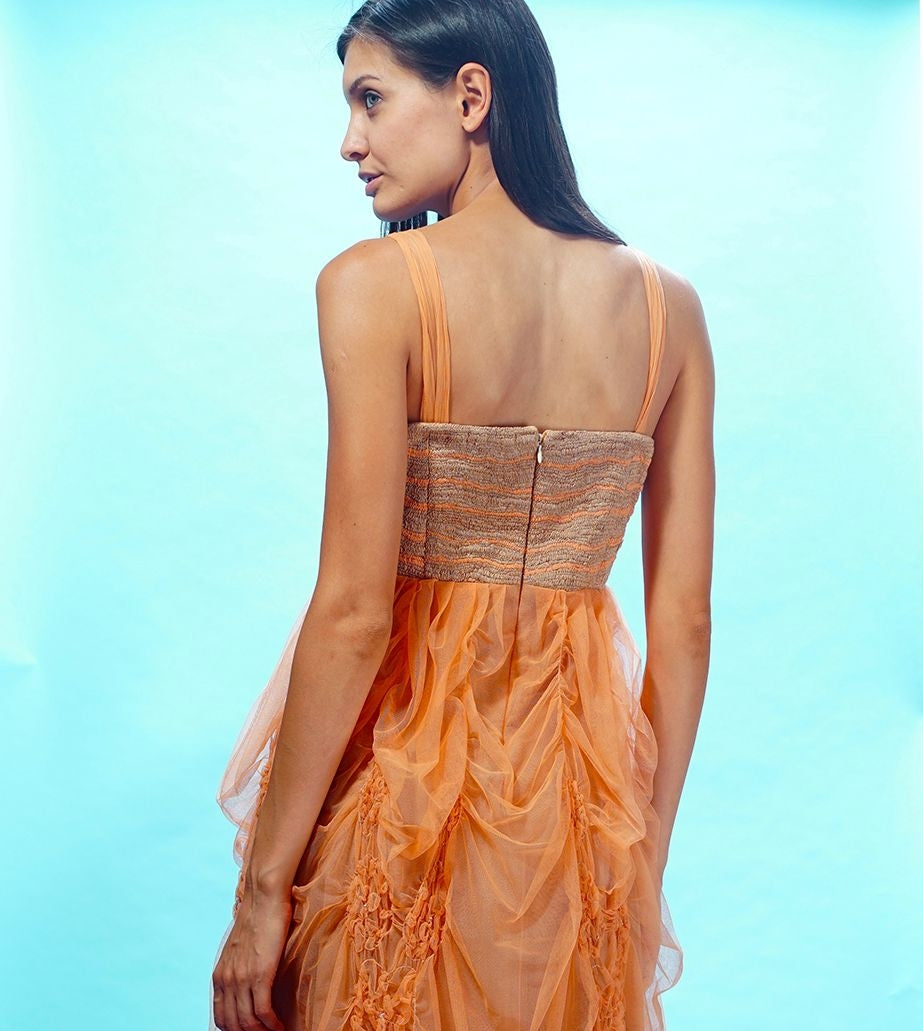 Rose Water Party Dress in Coral by Nataya