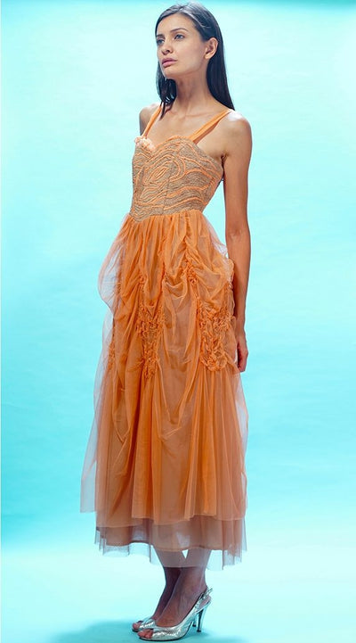 Rose Water Party Dress in Coral by Nataya