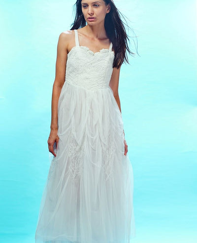 Rose Water Party Dress in Ivory by Nataya