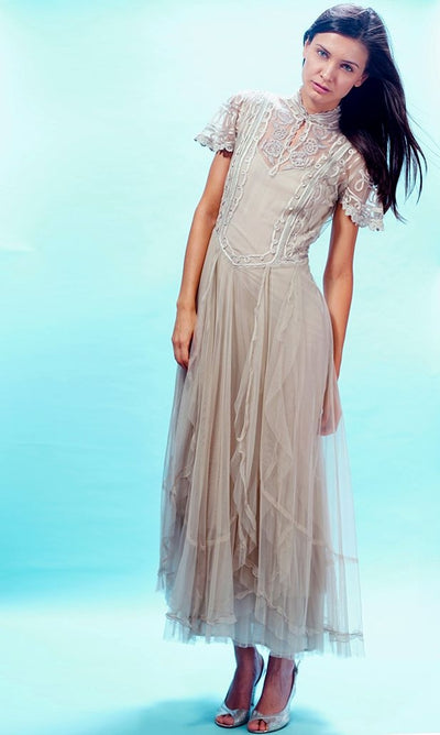 Edwardian Victoria Wedding Dress in Pearl by Nataya