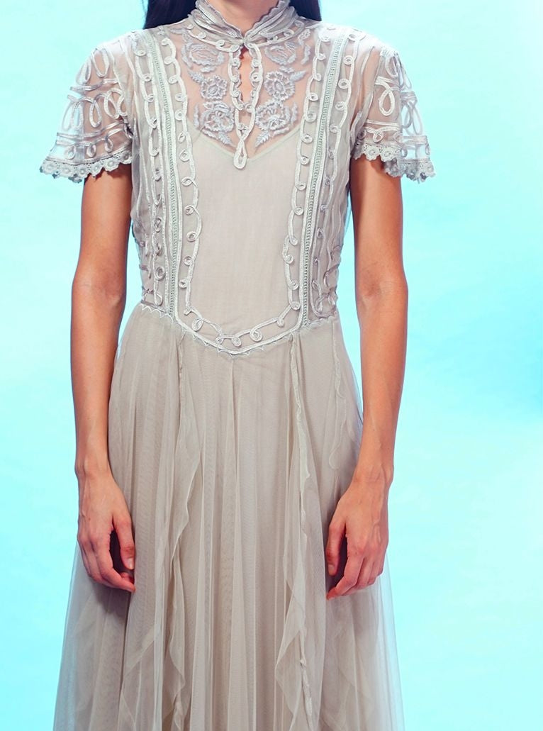 Edwardian Victoria Wedding Dress in Pearl by Nataya