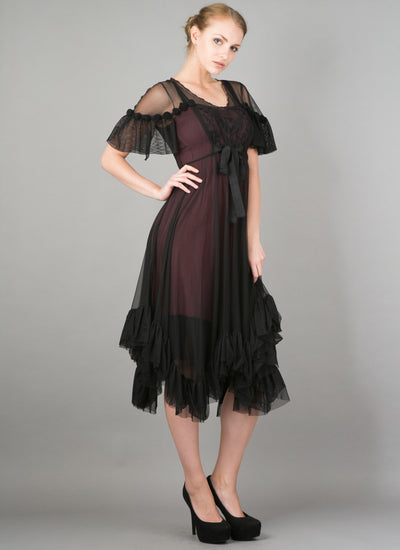 Romantic Black Andalusia Tea Party Dress by Nataya - SOLD OUT