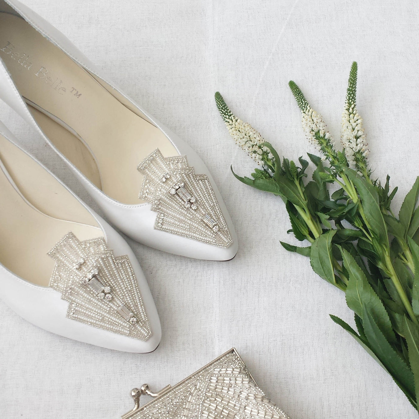 Deco Style Bridal Heels Clara