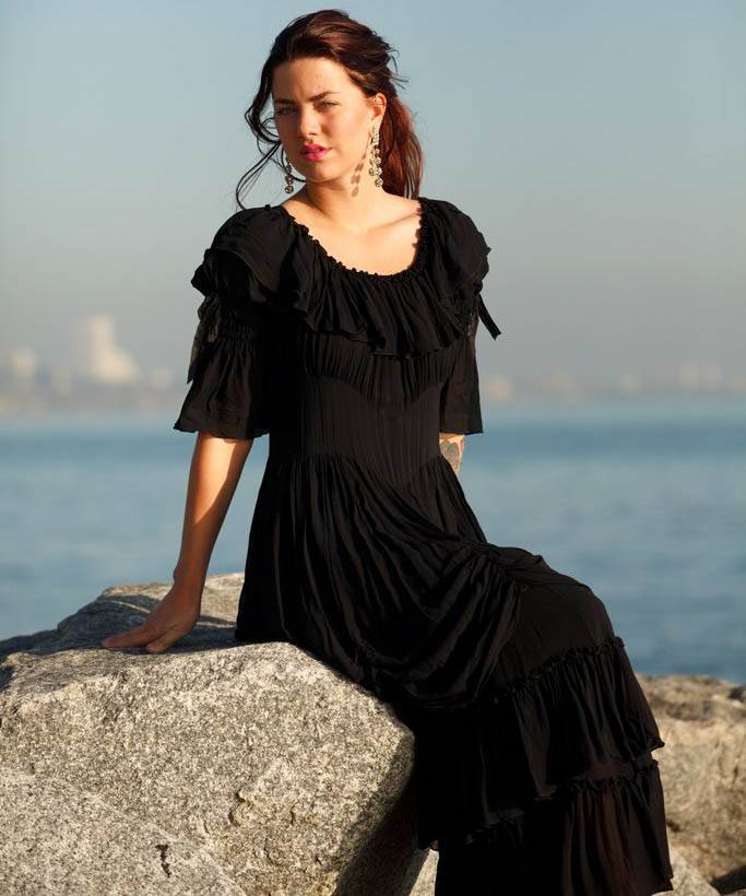 Cowgirl Ruffled Western Wedding Dress by Marrika Nakk