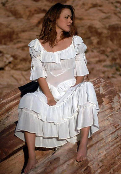 Cowgirl Ruffled Western Wedding Dress by Marrika Nakk