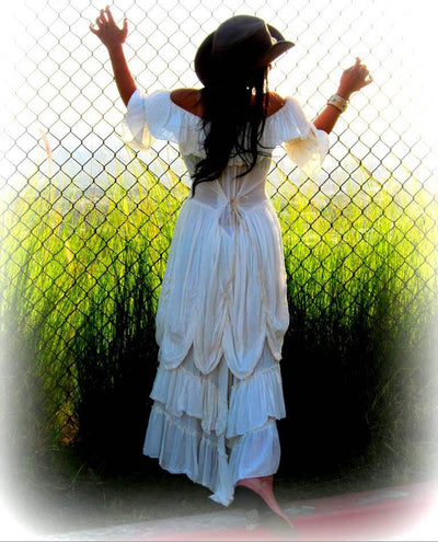 Cowgirl Ruffled Western Wedding Dress by Marrika Nakk