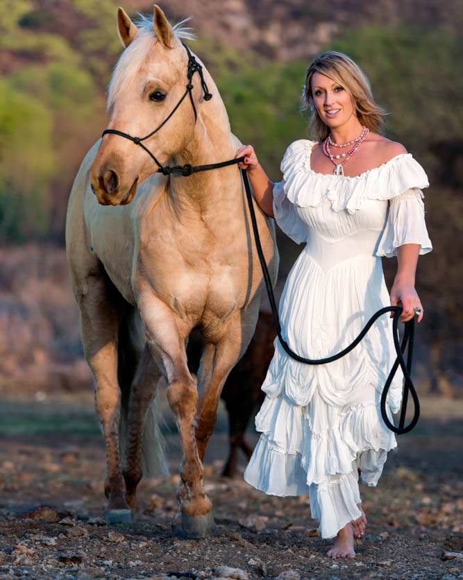 Cowgirl Ruffled Western Wedding Dress by Marrika Nakk