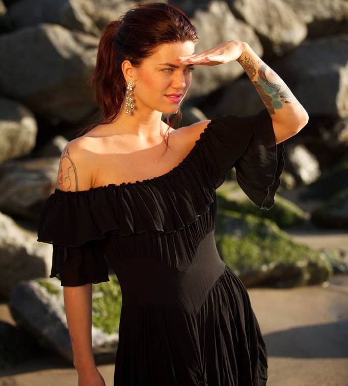 Cowgirl Ruffled Western Wedding Dress by Marrika Nakk