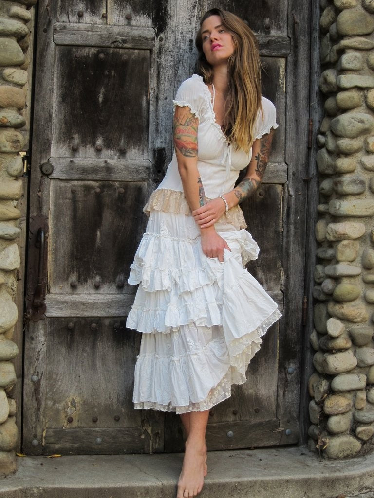 Western Bias Georgette Top by Marrika Nakk