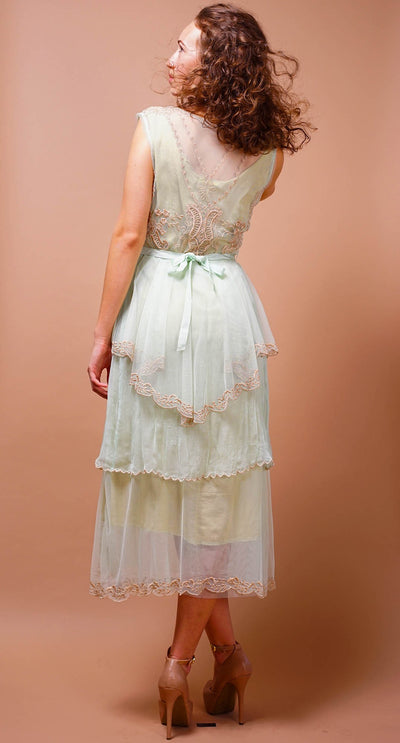 Vintage Inspired Tiered Tea Party Dress in Mint by Nataya