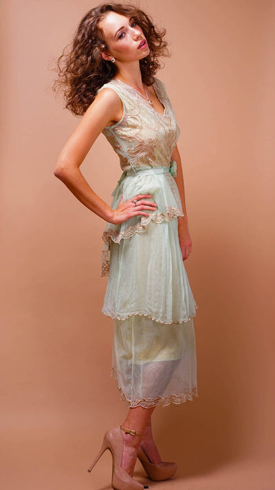 Vintage Inspired Tiered Tea Party Dress in Mint by Nataya