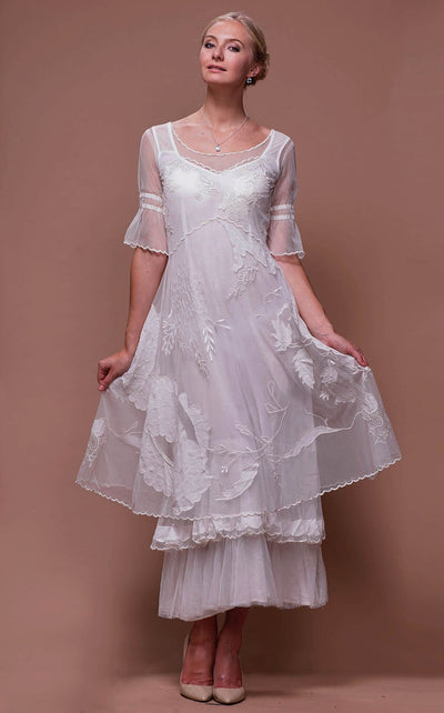 Titanic Tiered Vintage Wedding Dress in Ivory by Nataya - SOLD OUT