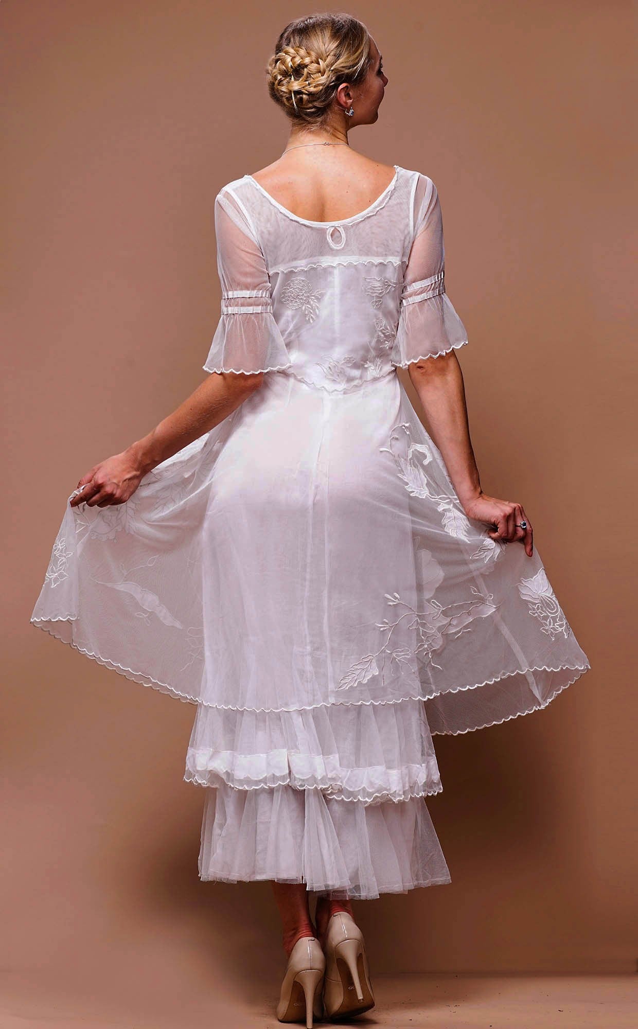 Titanic Tiered Vintage Wedding Dress in Ivory by Nataya