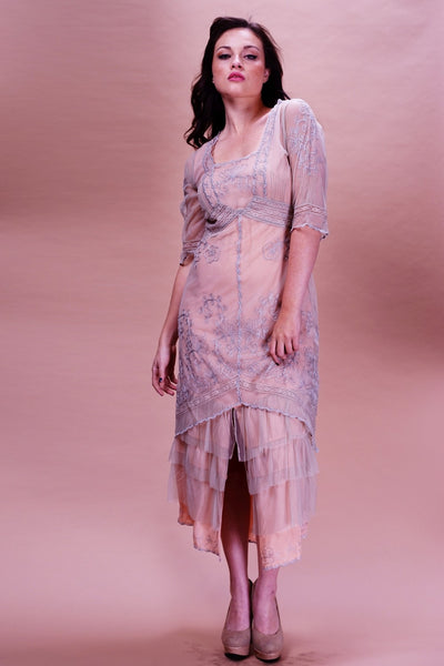 Titanic Tea Party Dress in Antique Pink by Nataya