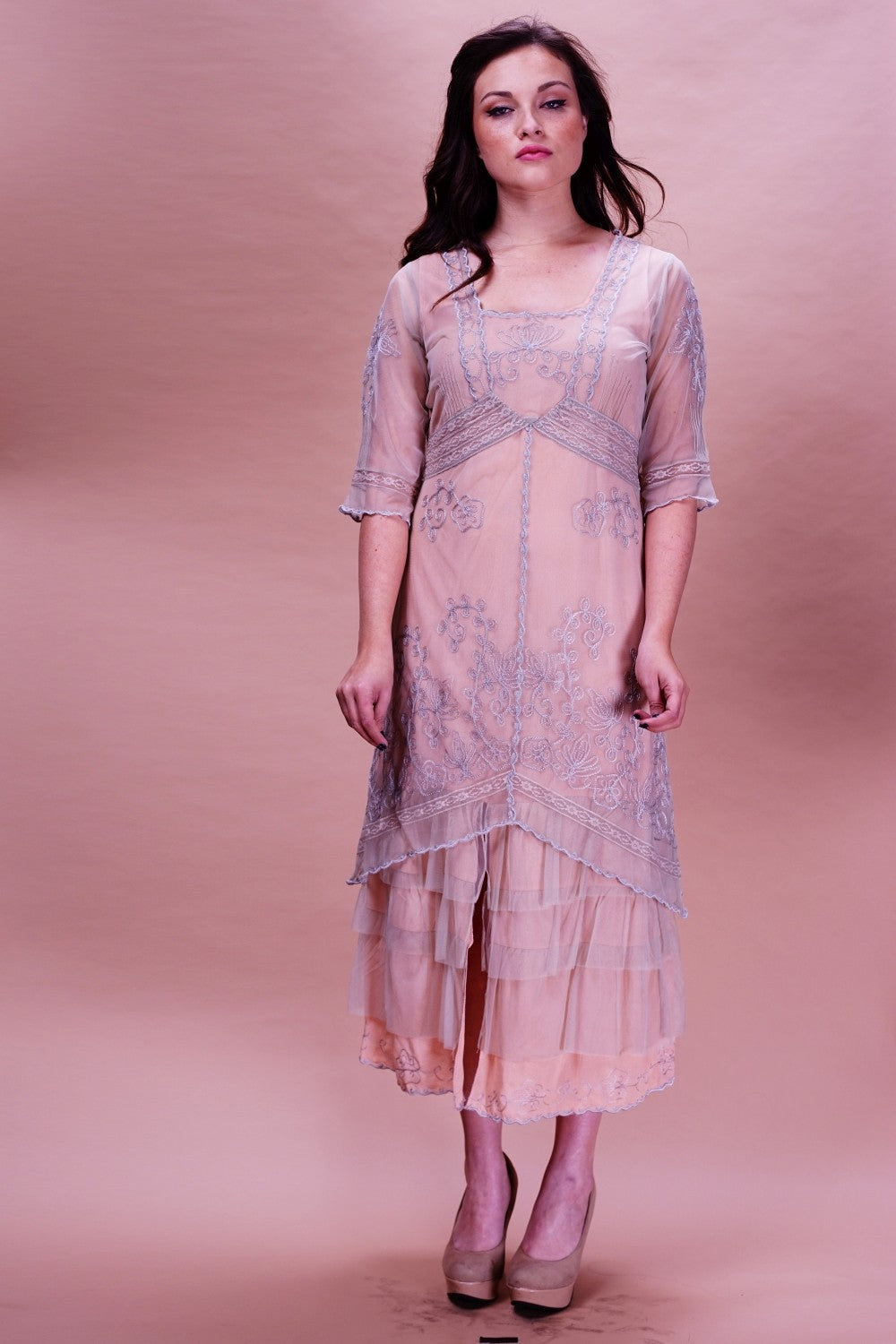 Titanic Tea Party Dress in Antique Pink by Nataya