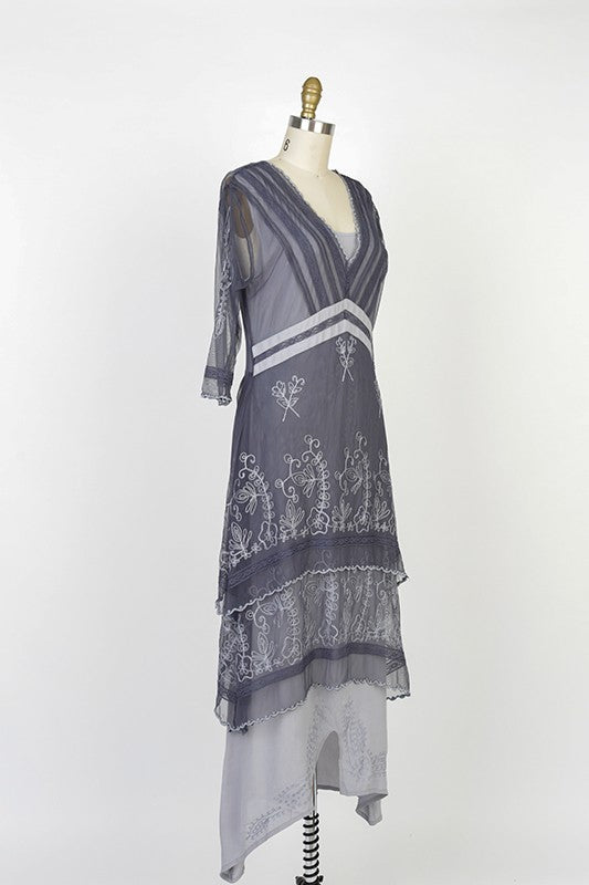 Vintage Titanic Tea Party Dress in Dark Blue by Nataya
