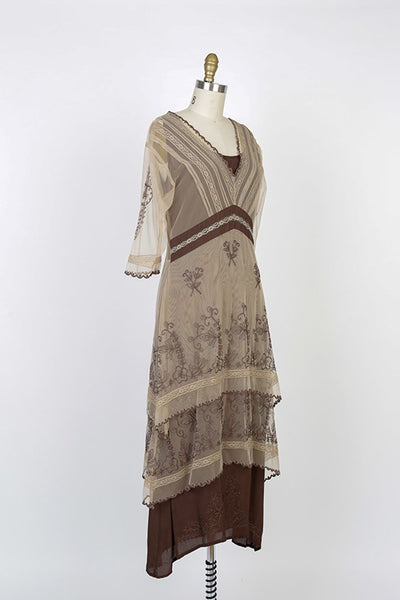 Vintage Titanic Tea Party Dress in Milk Coffee by Nataya