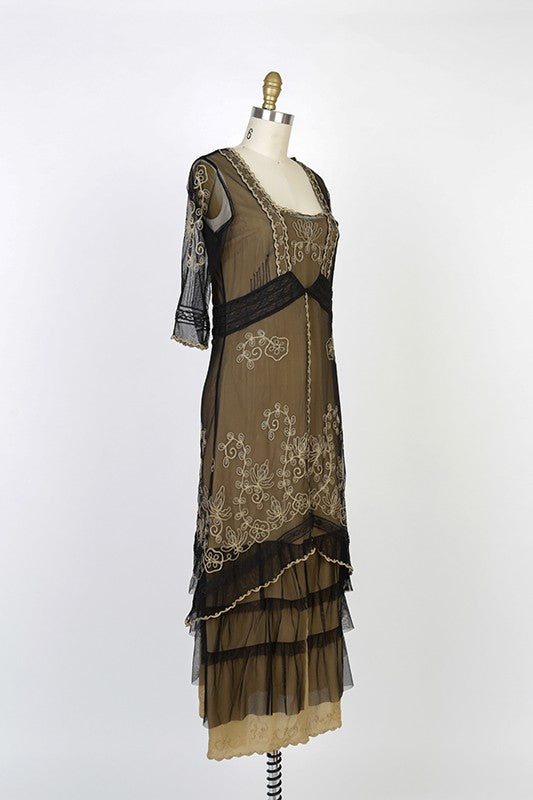 Titanic Tea Party Dress in Black Gold by Nataya