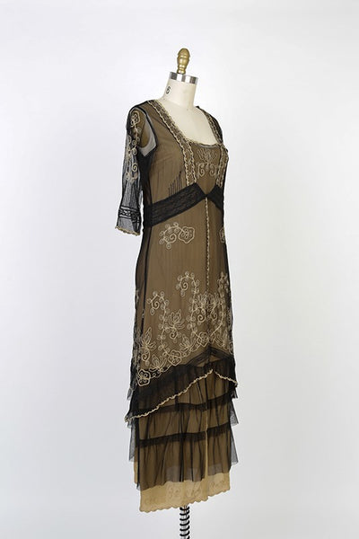 Titanic Tea Party Dress in Black Gold by Nataya