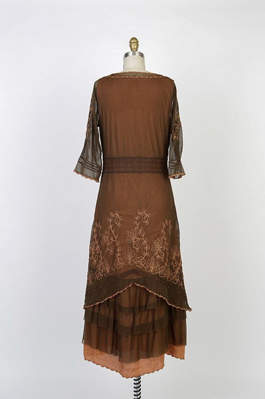 Titanic Tea Party Dress in Terracotta by Nataya - SOLD OUT